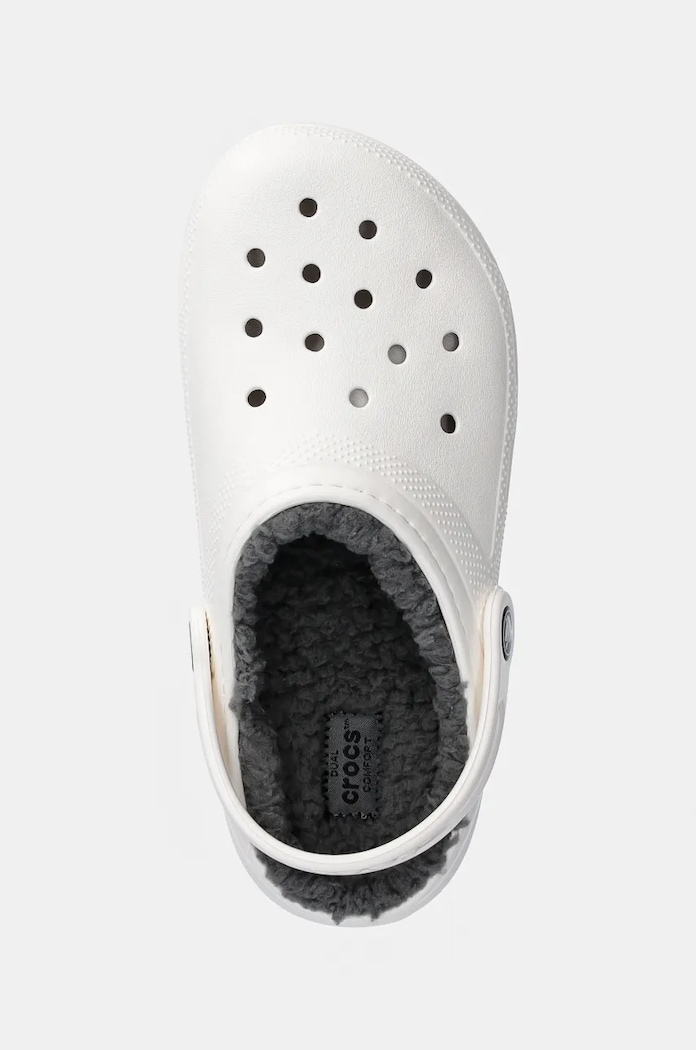 Παιδικές παντόφλες Crocs CLASSIC LINED CLOG λευκό 207010.CLASSIC.LINED.CL