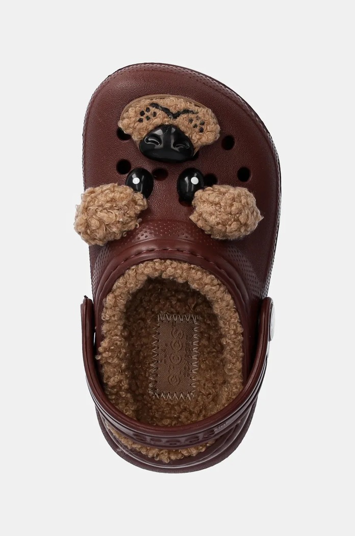 Crocs slapi copii CLASSIC LINED IAM BROWN BEAR CLOG maro 210019.CLASSIC.LINED.IA