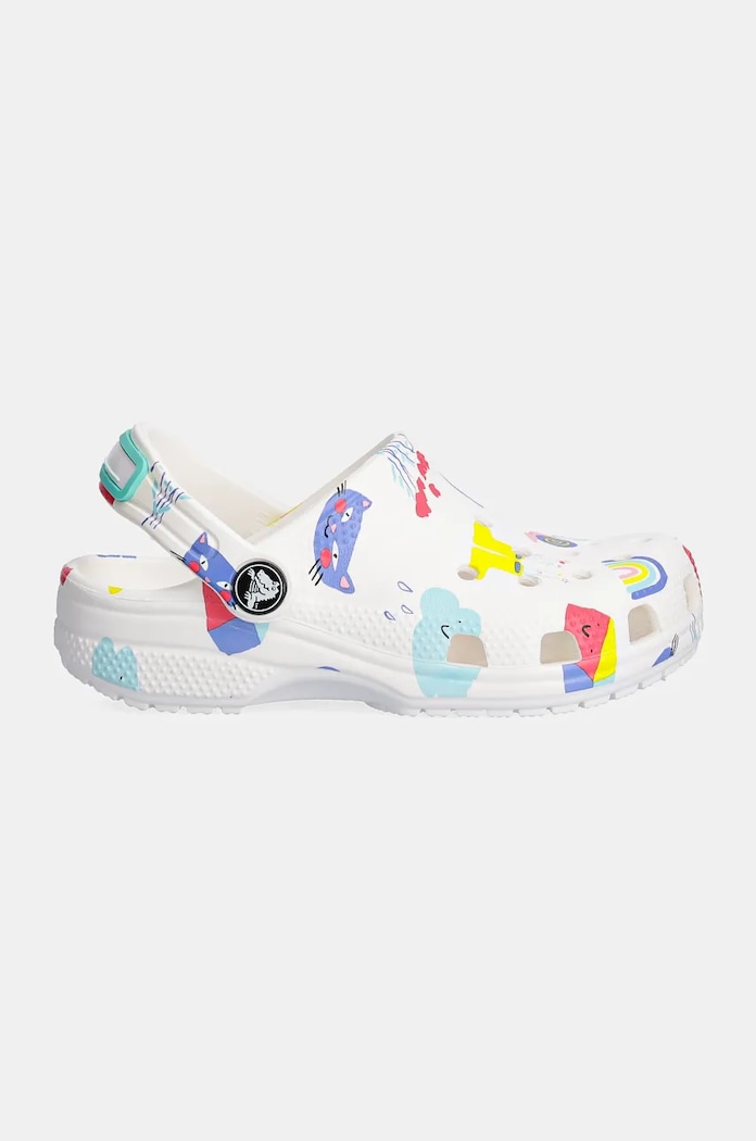 Detské šľapky Crocs CLASSIC DOODLE PRINT CLOG 210356.CLASSIC.DOODLE biela AW24
