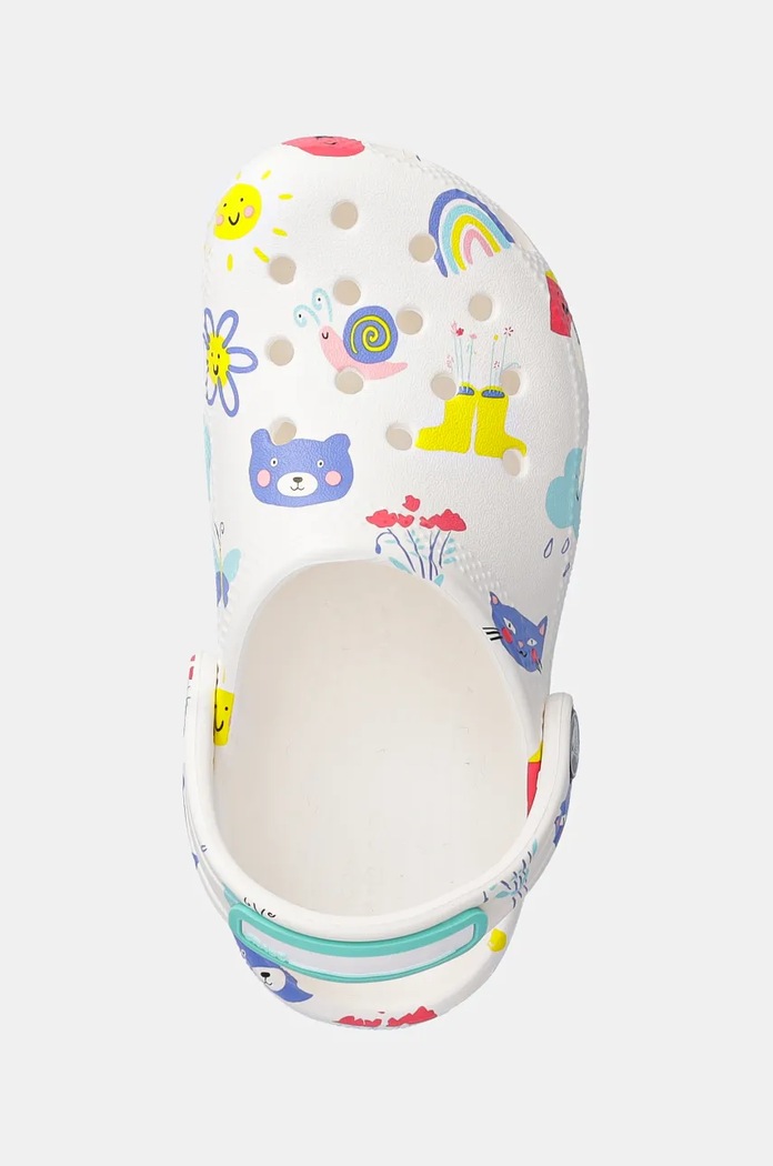 Detské šľapky Crocs CLASSIC DOODLE PRINT CLOG biela 210356.CLASSIC.DOODLE