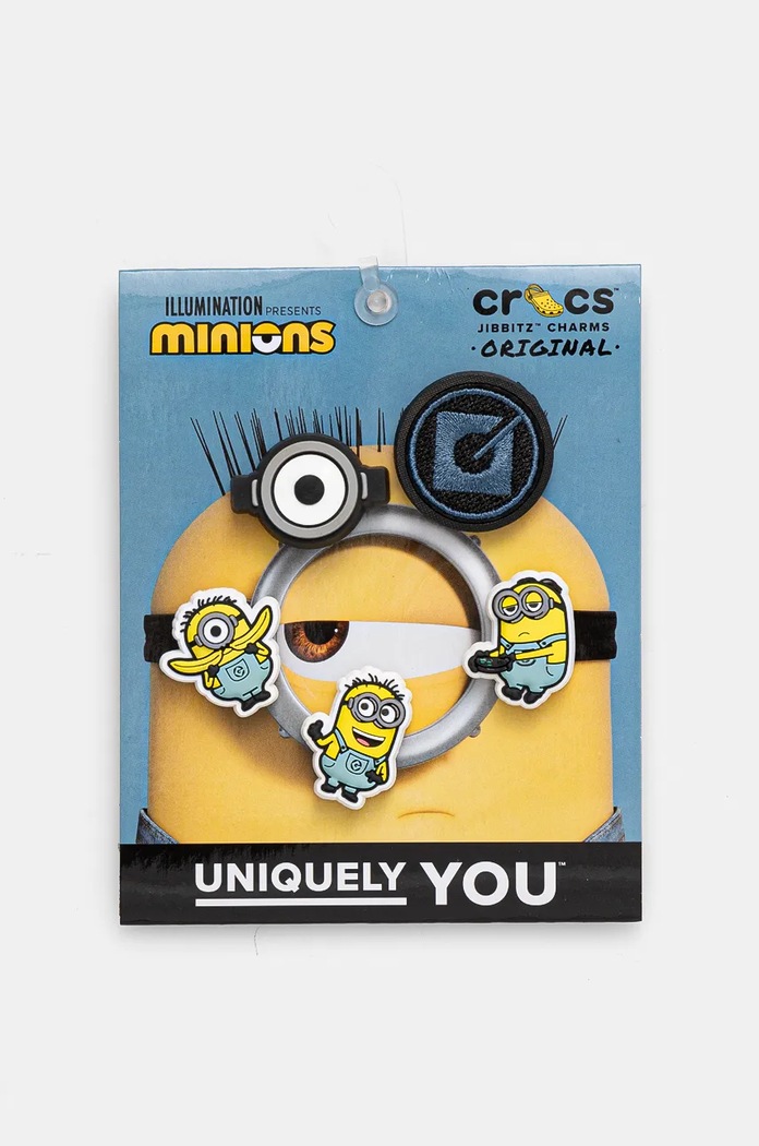 Κονκάρδες για παιδικά παπούτσια Crocs Minions 5-pack χαρακτήρες παραμυθιού κίτρινο 10012725.Minions.5Pck