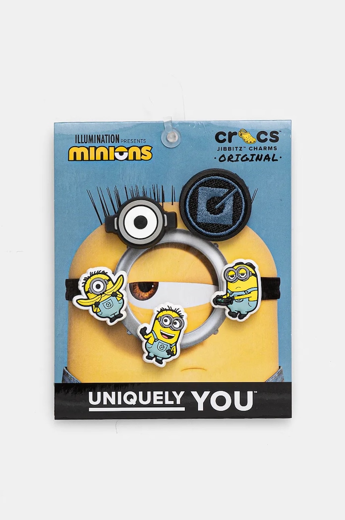 Κονκάρδες για παιδικά παπούτσια Crocs Minions 5-pack χαρακτήρες παραμυθιού κίτρινο 10012725.Minions.5Pck