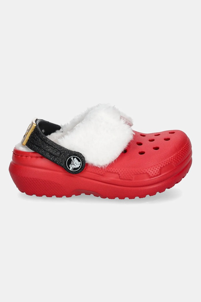 Dětské pantofle Crocs CLASSIC LINED SANTA CLOG 210932.CLASSIC.LINED.SA červená AW24