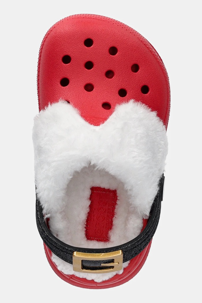 Dětské pantofle Crocs CLASSIC LINED SANTA CLOG červená 210932.CLASSIC.LINED.SA