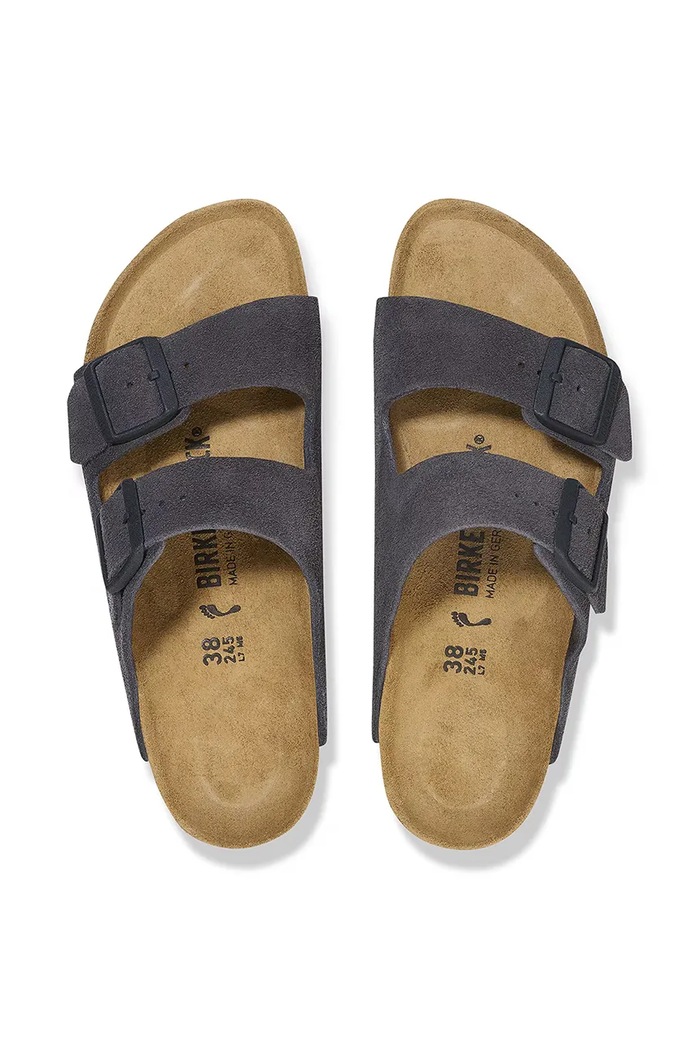 Semišové pantofle Birkenstock Arizona Birkenstock šedá 1028603