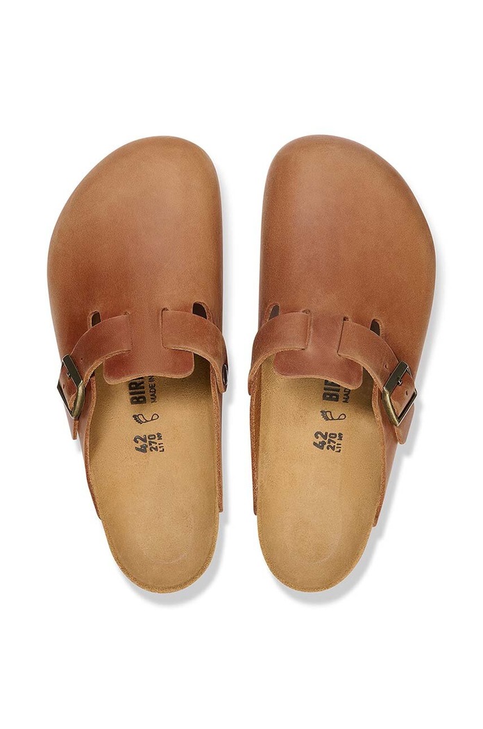 Nubukové pantofle Birkenstock Boston 1028179 hnědá