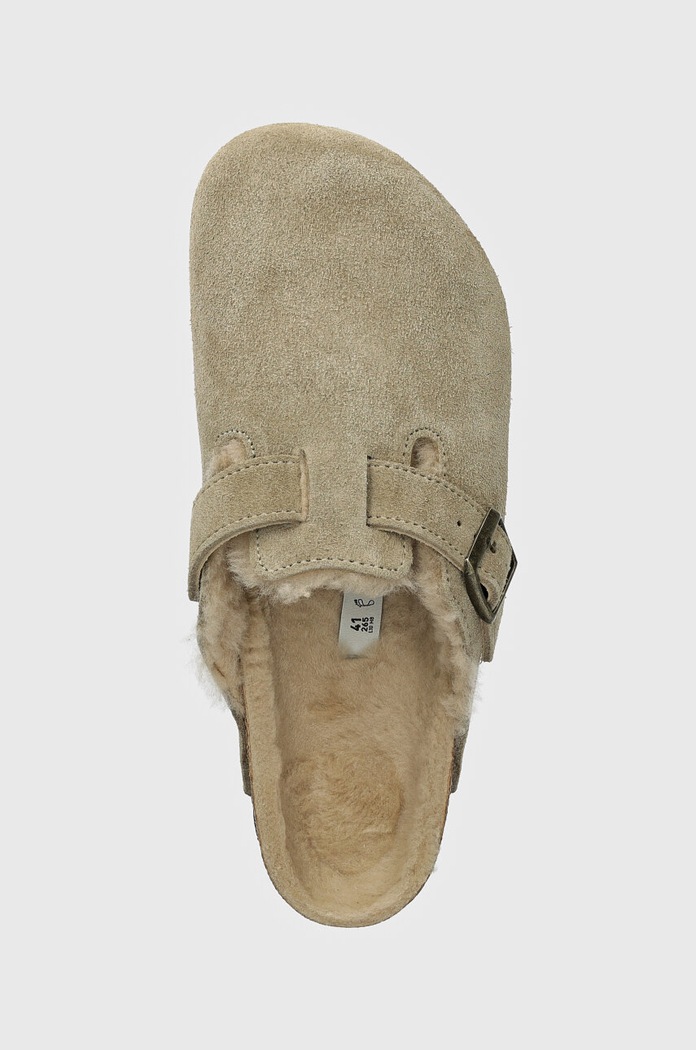 Birkenstock papuci Boston Shearling bej 1028289