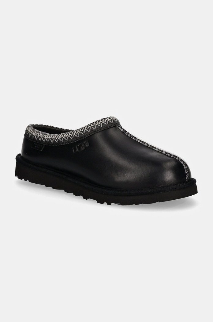 Kožené papuče UGG Tasman Lthr Regen domácí oblečení černá 1163890.BLK