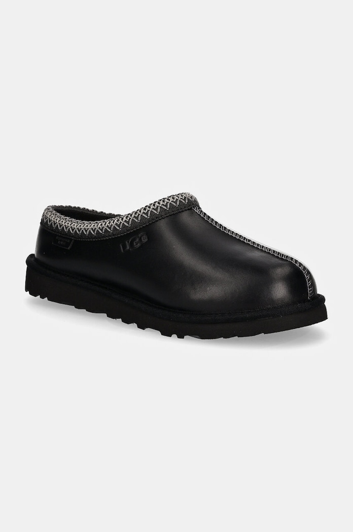 Kožené papuče UGG Tasman Lthr Regen domácí oblečení černá 1163890.BLK