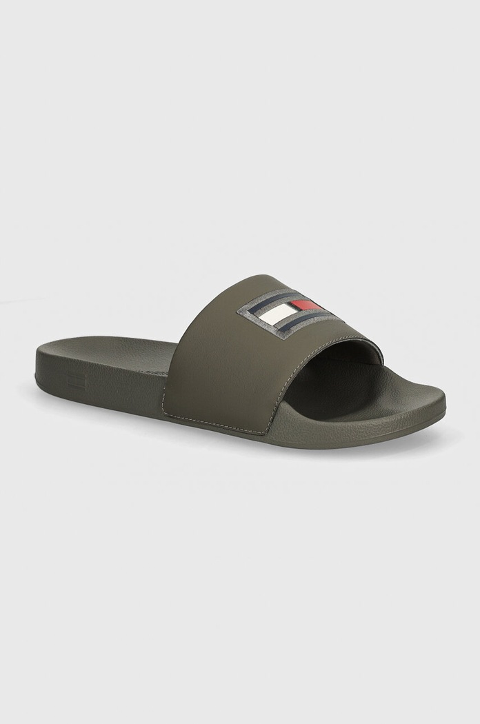 Tommy Hilfiger klapki FLAG HILFIGER POOL SLIDE zielony FM0FM05232