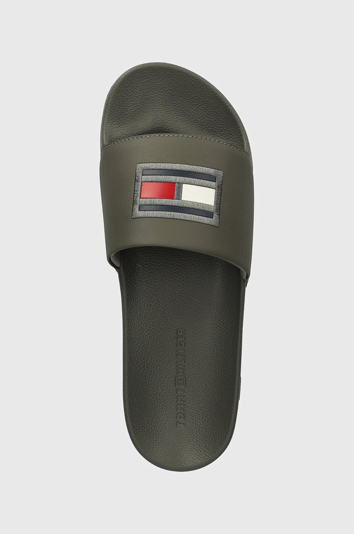 Tommy Hilfiger klapki FLAG HILFIGER POOL SLIDE zielony FM0FM05232
