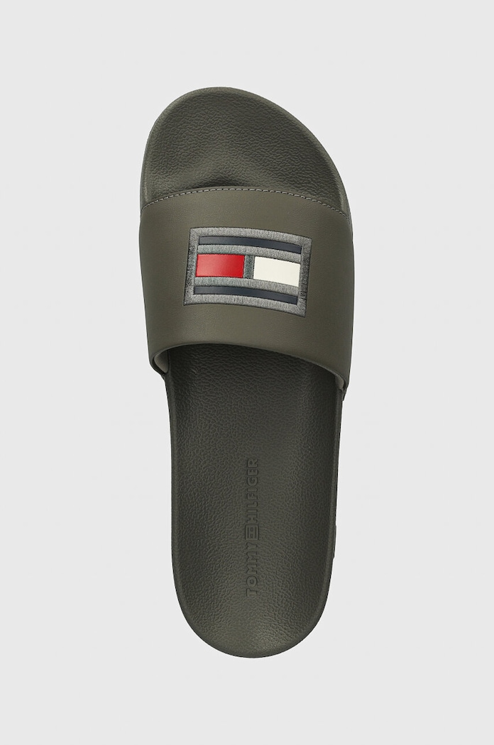 Tommy Hilfiger klapki FLAG HILFIGER POOL SLIDE zielony FM0FM05232