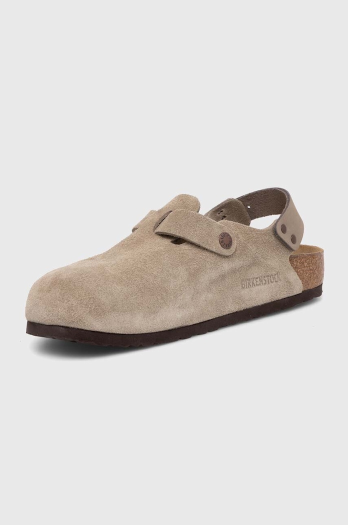 Замшевые шлепанцы Birkenstock Tokio бежевый 1028287