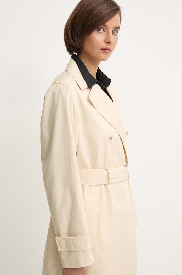 Calvin Klein płaszcz bawełniany beżowy K20K207281