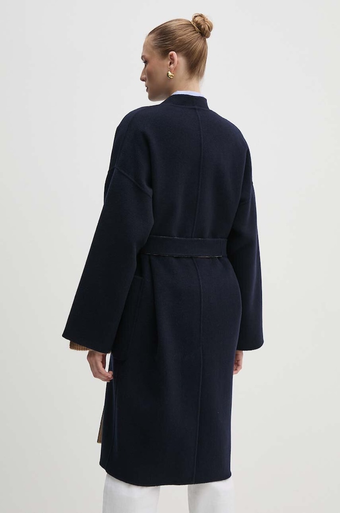 Palton din lână pe două fețe Weekend Max Mara 2425016031600 bleumarin