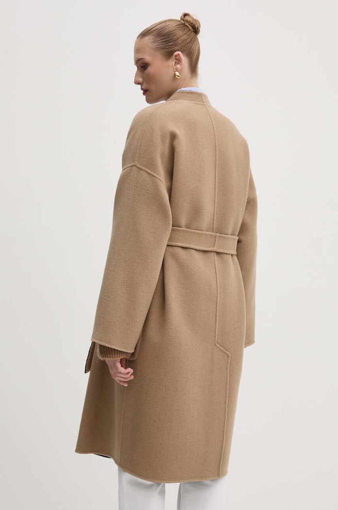 Palton din lână pe două fețe Weekend Max Mara bleumarin 2425016031600