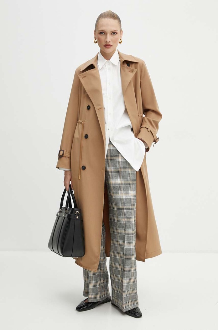 Weekend Max Mara trencz z domieszką wełny 2425026021600 brązowy AW24