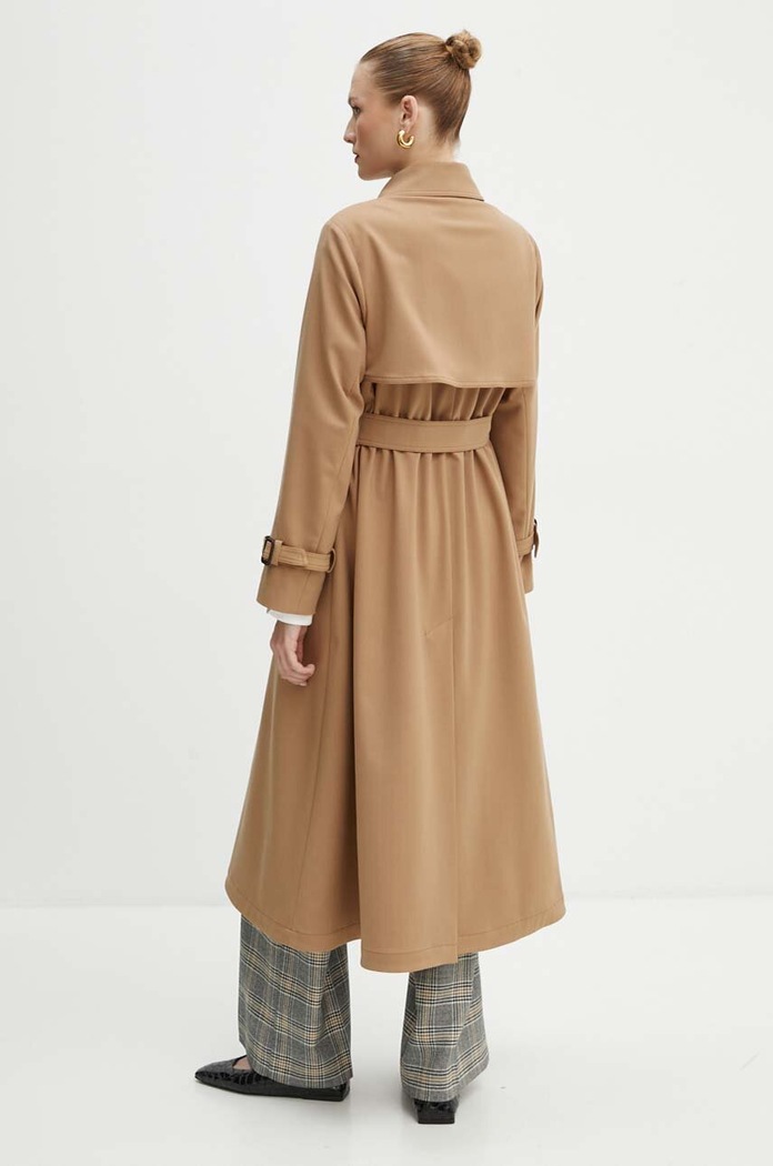 Odzież Weekend Max Mara trencz z domieszką wełny 2425026021600 brązowy
