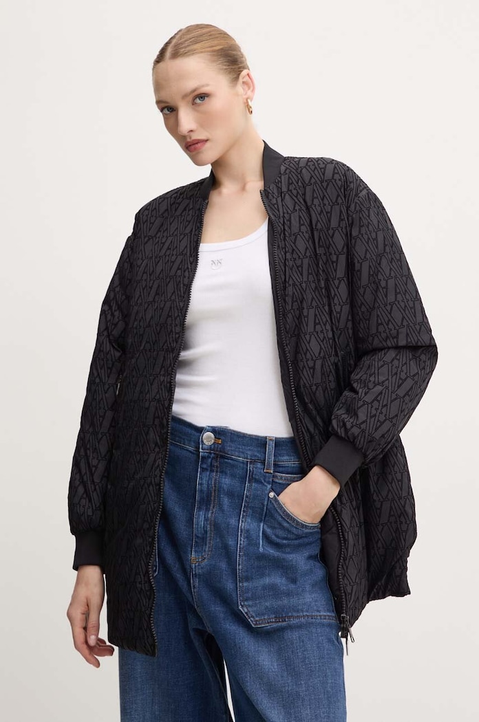 Яке Armani Exchange уголемена черен 6DYK07.YN2UZ