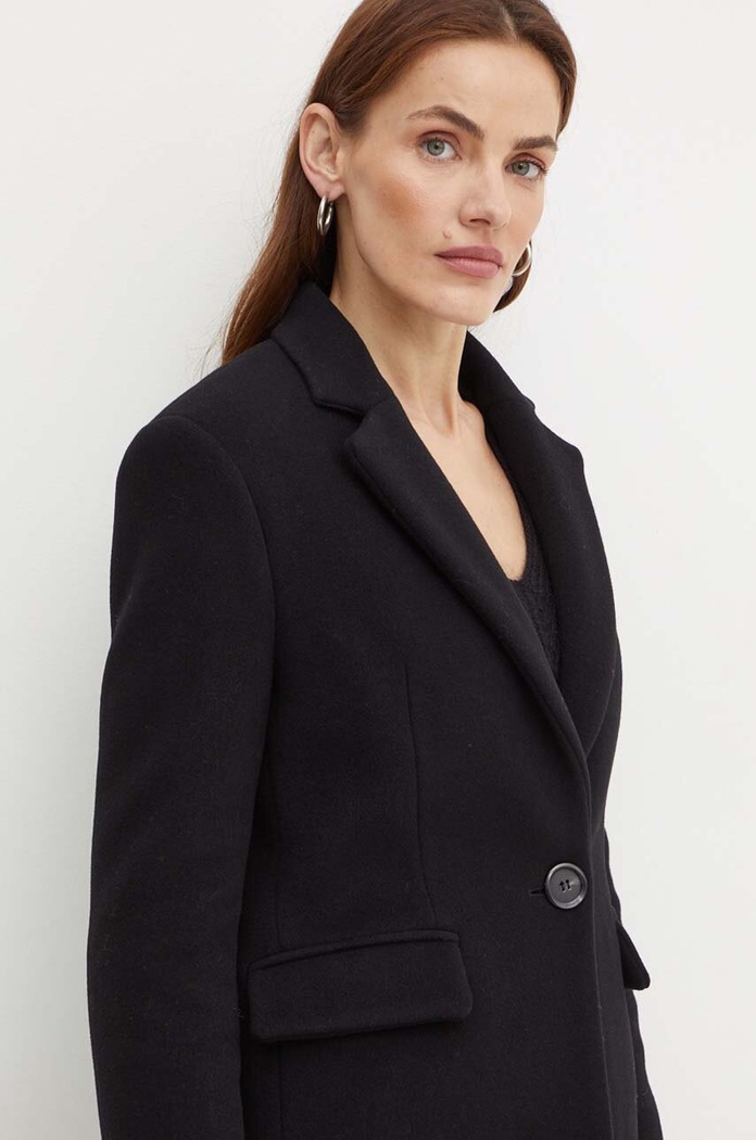 Pinko płaszcz wełniany czarny 103697.A225