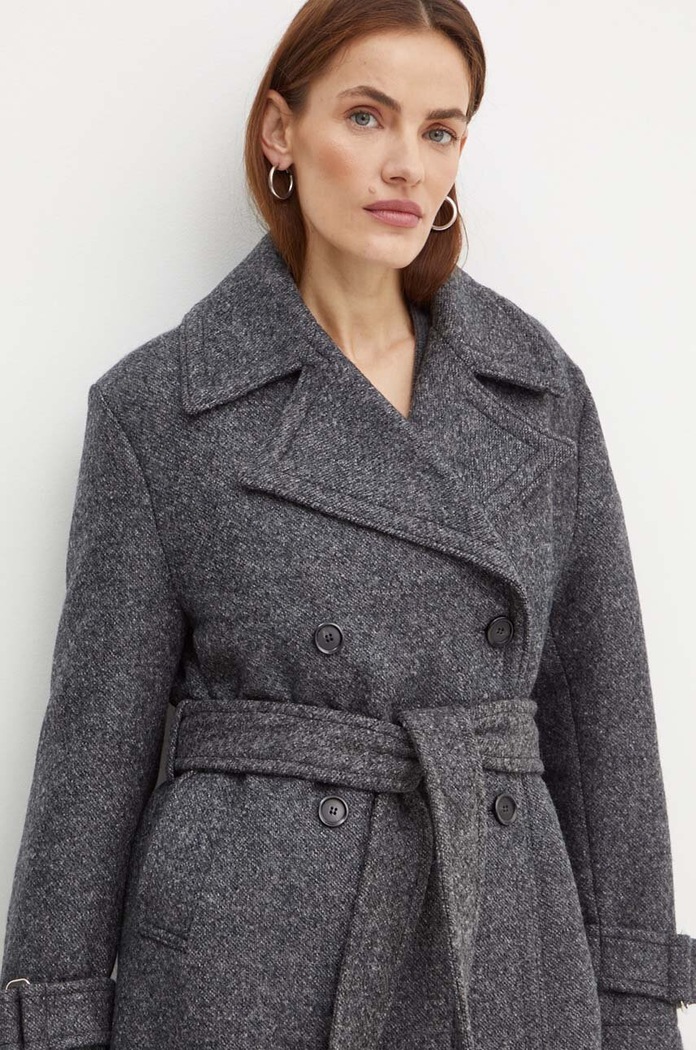 Pinko płaszcz wełniany szary 104041.A23R