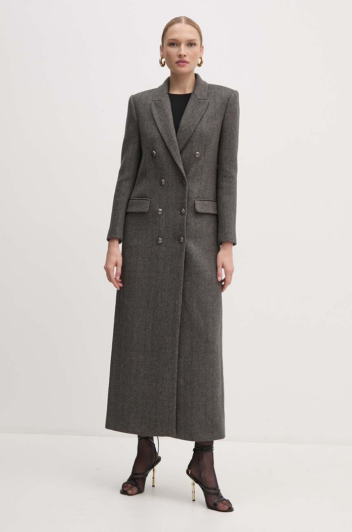 Kabát Elisabetta Franchi CP00246E2 sivá AW24