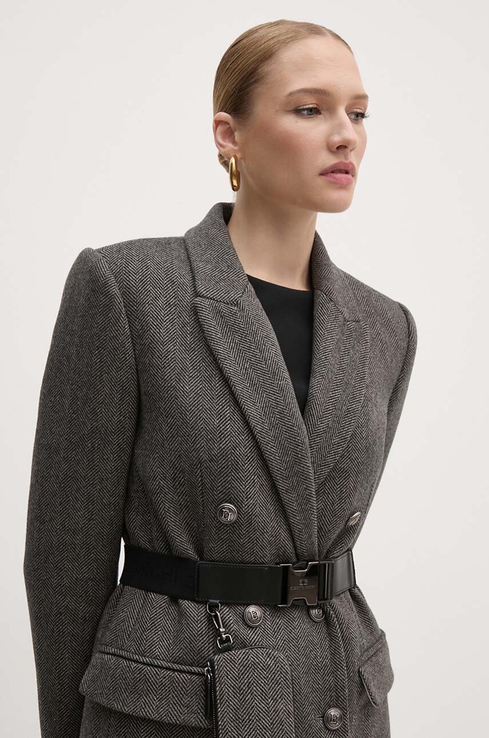Kabát Elisabetta Franchi CP00246E2 sivá