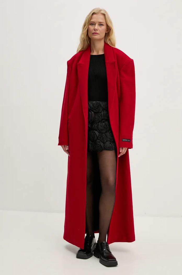 Παλτό από μείγμα μαλλιού Herskind Drew 5381158 κόκκινο AW24