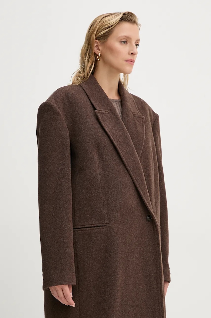 Herskind palton de lana Drew maro 5381816
