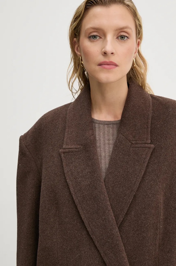 Herskind palton de lana Drew 5381816 maro