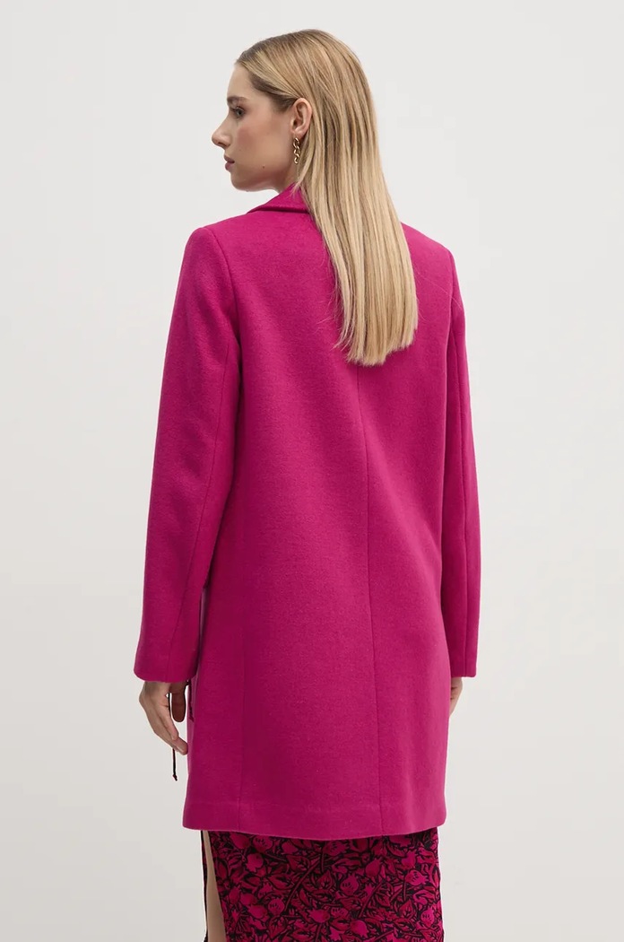 Дрехи Вълнено палто United Colors of Benetton 2U62DN062 розов