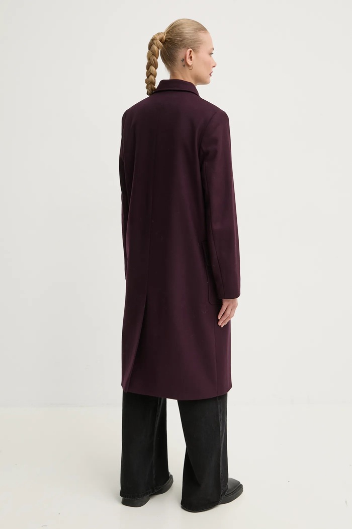 Ρούχα Μάλλινο παλτό PS Paul Smith W2R.240C.N21059 μωβ