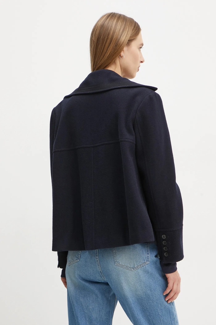 Ruházat The Kooples gyapjúkabát FMAN29001K sötétkék