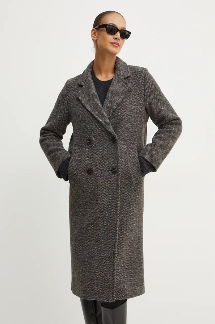 Vlněný kabát Weekend Max Mara nezateplené šedá 2425016042600