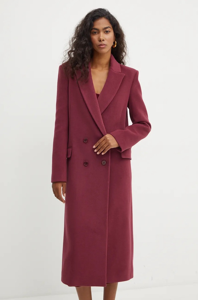 Patrizia Pepe cappotto in lana non isolato violetto 2O0165.A512