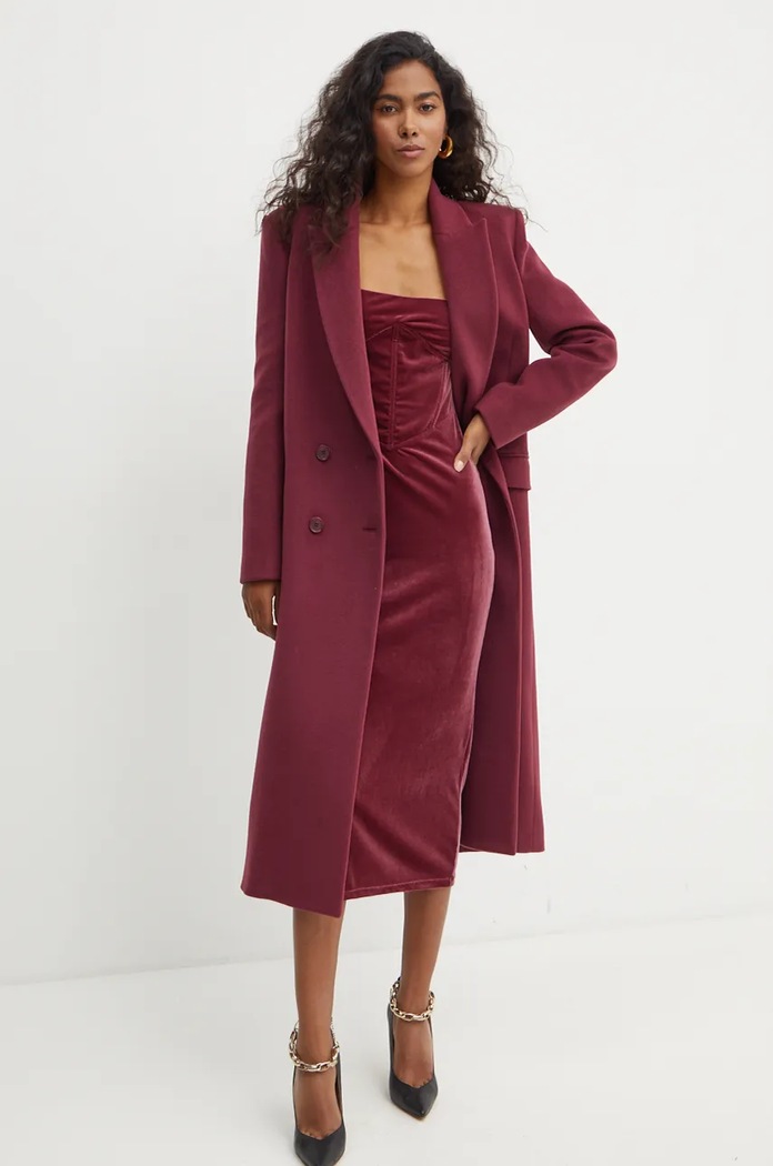 Patrizia Pepe cappotto in lana 2O0165.A512 violetto AW24