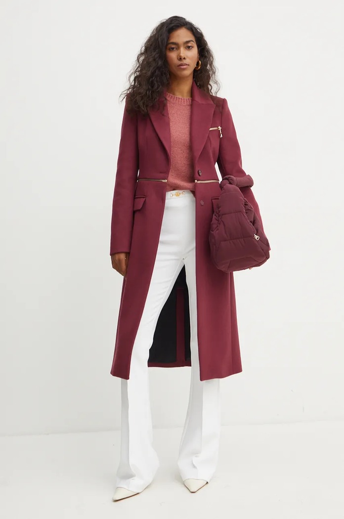 Patrizia Pepe palton de lana 2O0166.A171 violet AW24