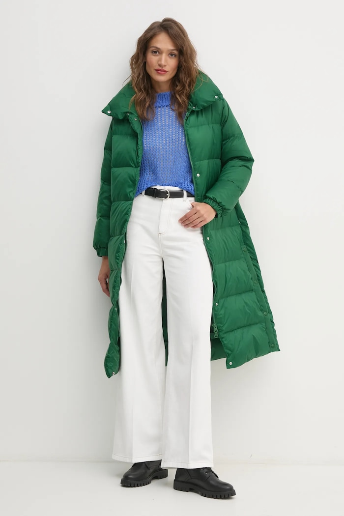 United Colors of Benetton geaca de puf 2TWDDN06S verde NC24