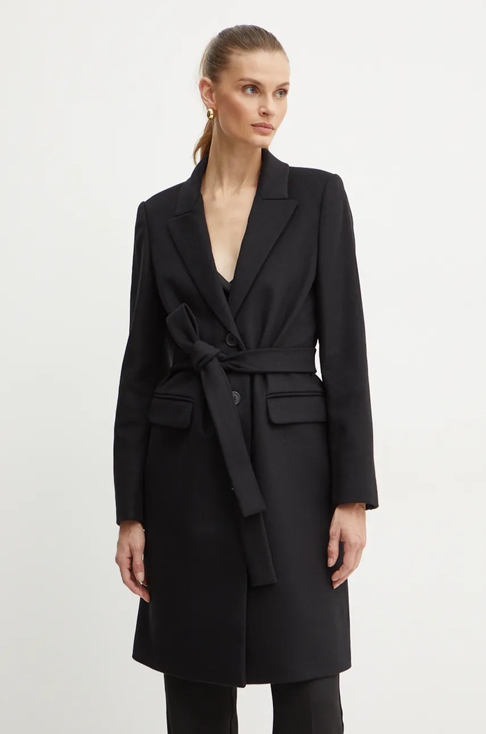 Twinset Vlněný kabát Twinset černá 242TT2202