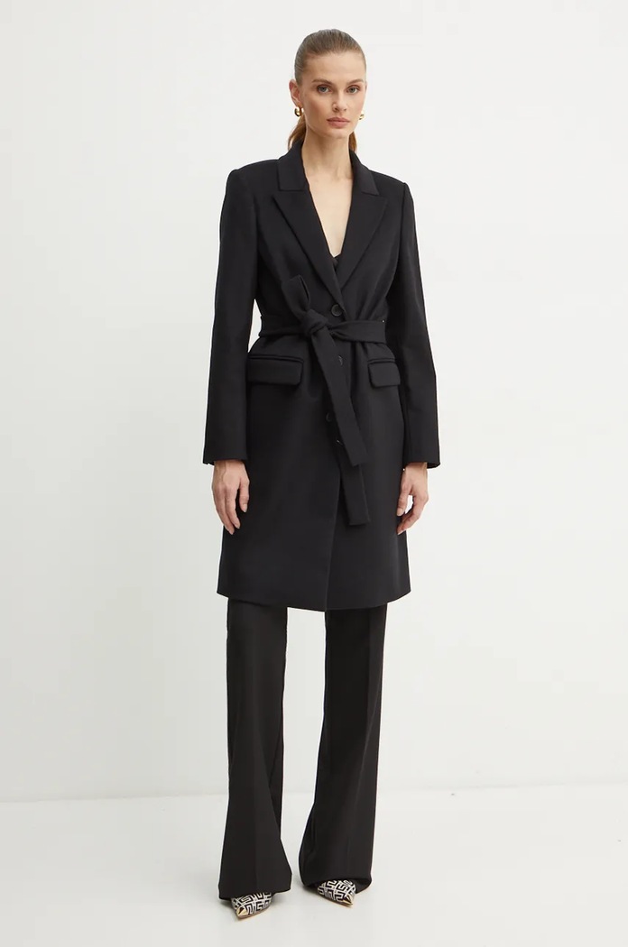 Twinset Vlněný kabát Twinset 242TT2202 černá AW24