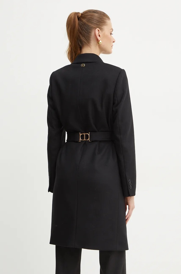Oblečení Twinset Vlněný kabát Twinset 242TT2202 černá