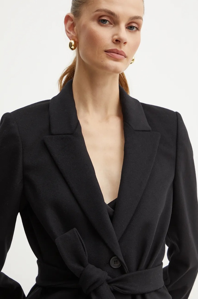Vlněný kabát Twinset Twinset 242TT2202 černá