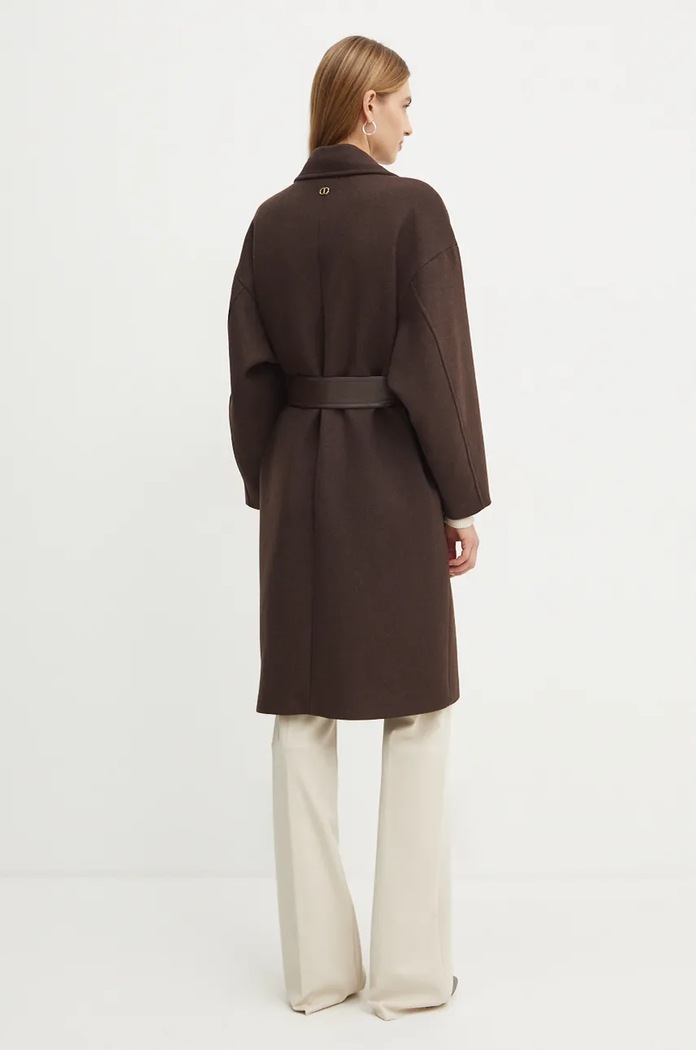 Abbigliamento Twinset cappotto in lana 242TF2131 marrone