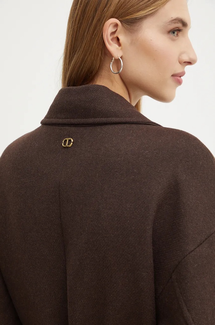 Twinset cappotto in lana 242TF2131 marrone