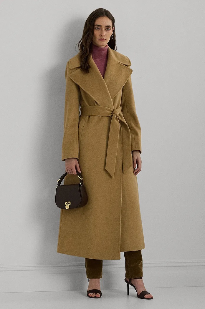 Lauren Ralph Lauren kabát s příměsí vlny s podšívkou béžová 297962169