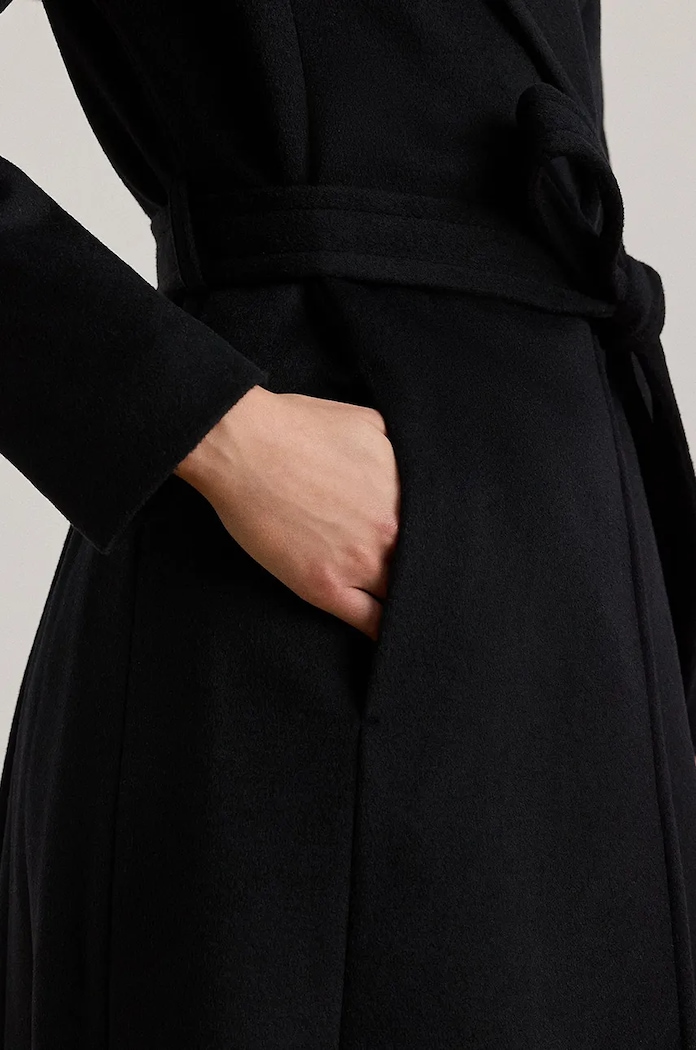 Lauren Ralph Lauren płaszcz z dodatkiem wełny czarny 297962169