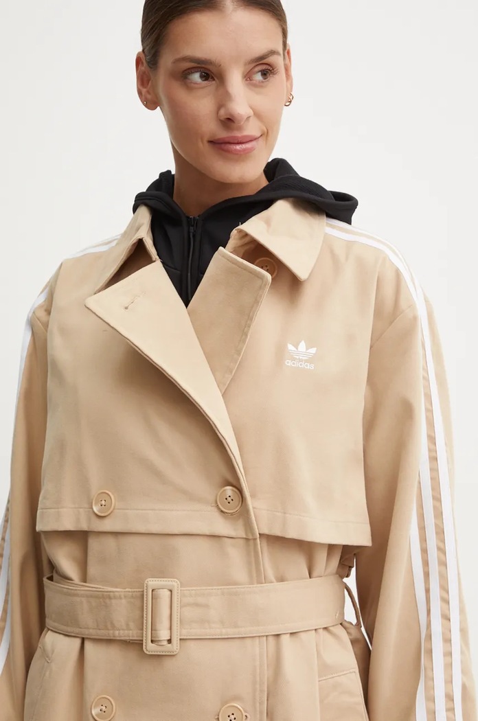 adidas Originals trencz Adicolor IZ0382 beżowy