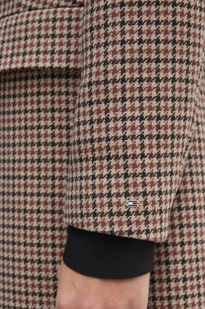 Kabát s příměsí vlny Tommy Hilfiger WW0WW43195 béžová