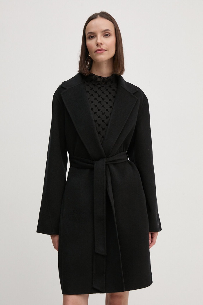 Tommy Hilfiger cappotto in lana senza nero WW0WW43603