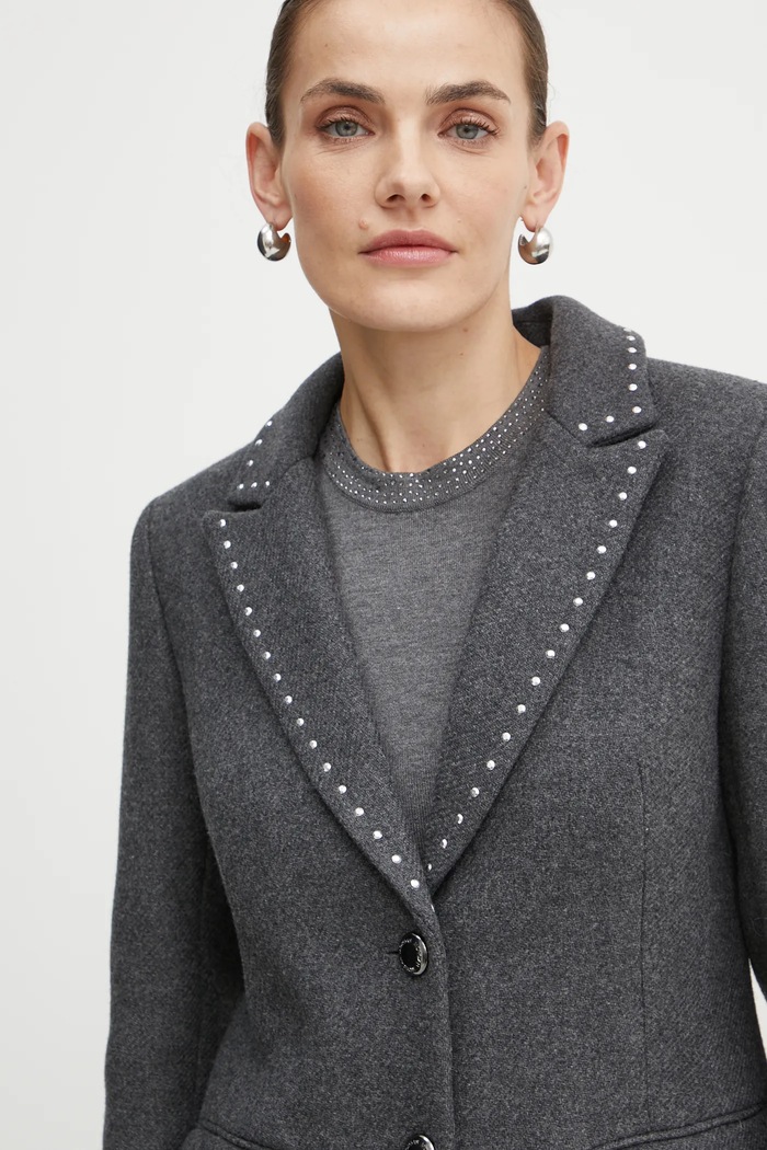 Vlnený kabát Morgan GLAM GLAM sivá AW24